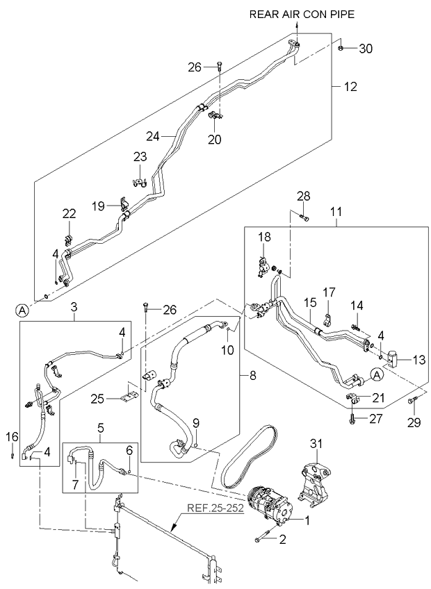 A/C SYSTEM - COOLER LINE, REAR