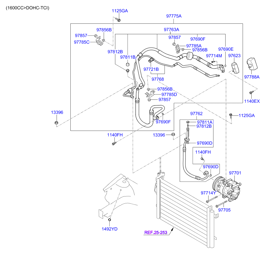 A/C SYSTEM - COOLER LINE, FRONT