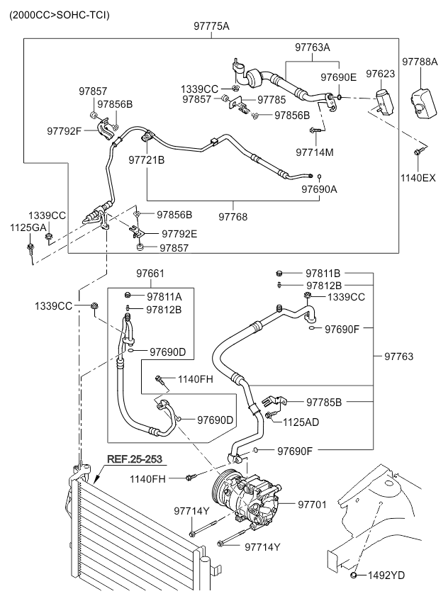 A/C SYSTEM - COOLER LINE, FRONT