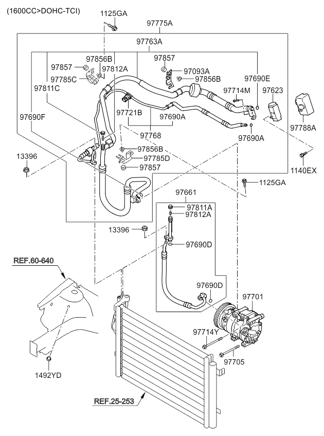 A/C SYSTEM - COOLER LINE, FRONT