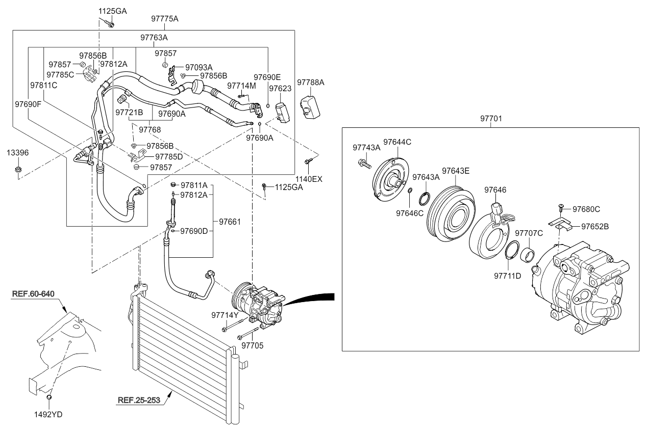 A/C SYSTEM - COOLER LINE, FRONT