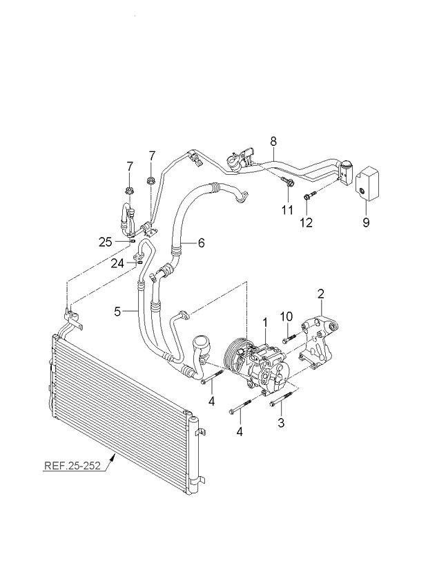 A/C SYSTEM - COOLER LINE, FRONT