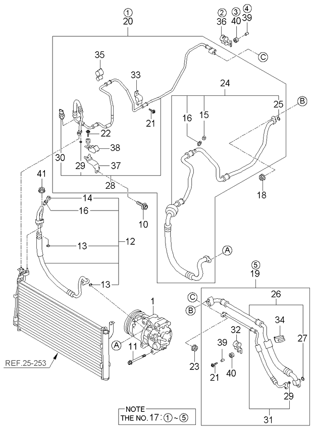 A/C SYSTEM - COOLER LINE, FRONT