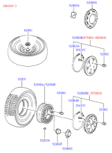 WHEEL, COVER & TIRE