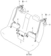 REAR SEAT BELT (-020901)