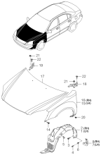 FENDER & HOOD PANEL & WHEEL GUARD-FRONT