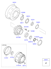 REAR AXLE HUB & DRUM (FORWARD)