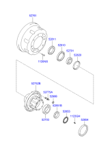 REAR AXLE HUB & DRUM (FORWARD)