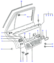 REAR DOOR FINISHING TRIM W/ POWER REGULATOR