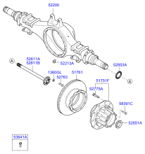 REAR AXLE HOUSING & HUB (FORWARD)