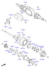 REAR AXLE HOUSING & HUB (FORWARD)