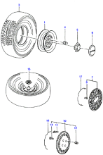 WHEEL, COVER & TIRE