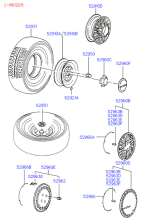 WHEEL, COVER & TIRE