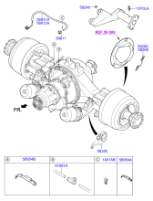 REAR AXLE HOUSING & HUB (FORWARD)