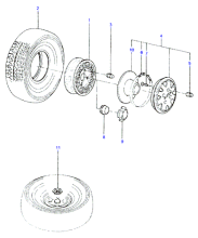 WHEEL, COVER & TIRE