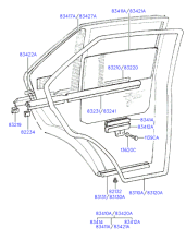 REAR DOOR GLASS & WEATHER STRIP