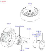 WHEEL, COVER & TIRE