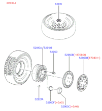 WHEEL, COVER & TIRE