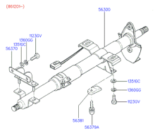 STEERING COLUMN & SHAFT ASSY